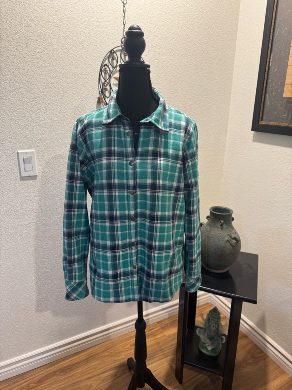 Orvis Green and Black Women's Plaid Utility Jacket